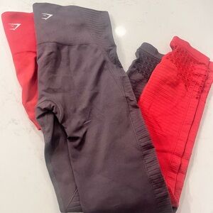 Gymshark Legging bundle in Red and Gray